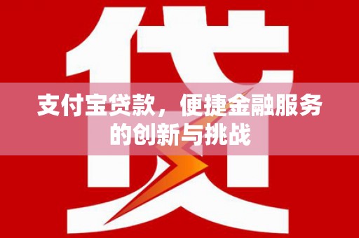 利辛支付宝贷款，便捷金融服务的创新与挑战