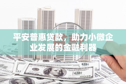 从化平安普惠贷款，助力小微企业发展的金融利器
