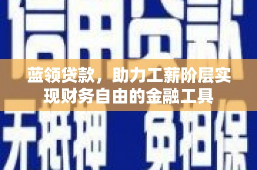 蔡甸蓝领贷款，助力工薪阶层实现财务自由的金融工具